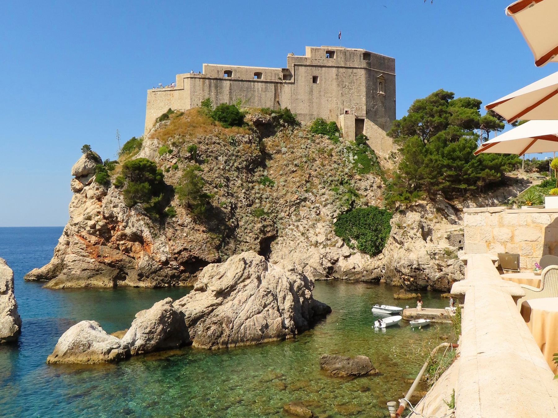 Historic stone fort overlooking the sea