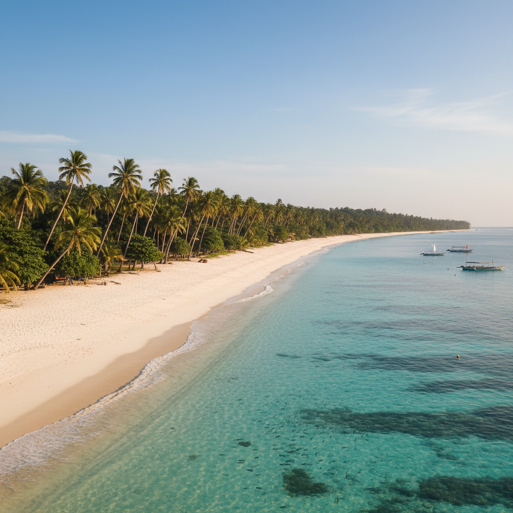 Pasir Panjang Kei Kecil long white sand beach with palms