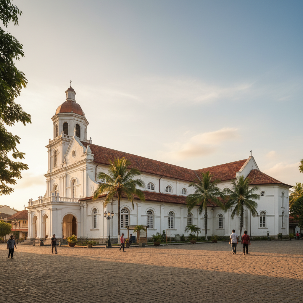 Ambon Cathedral exterior with morning light